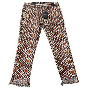 Lucky & Blessed Ladies Size 14 Jeans Aztec Print Ankle Southwestern NWT